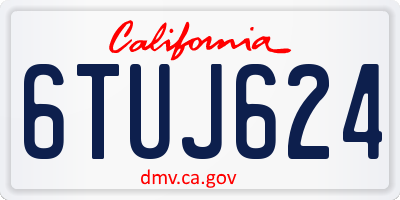 CA license plate 6TUJ624