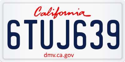 CA license plate 6TUJ639