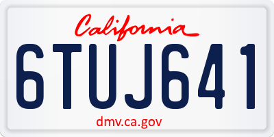 CA license plate 6TUJ641