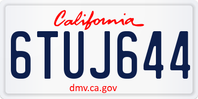 CA license plate 6TUJ644