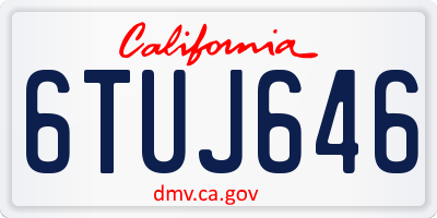 CA license plate 6TUJ646