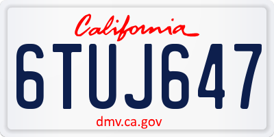 CA license plate 6TUJ647