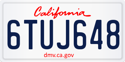 CA license plate 6TUJ648