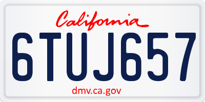CA license plate 6TUJ657