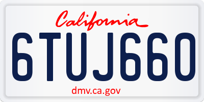 CA license plate 6TUJ660