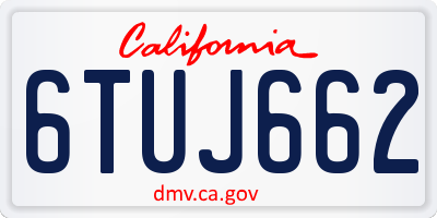 CA license plate 6TUJ662