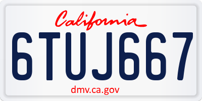 CA license plate 6TUJ667