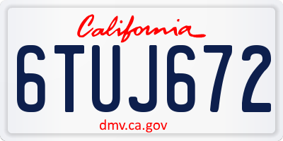 CA license plate 6TUJ672