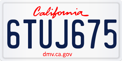 CA license plate 6TUJ675