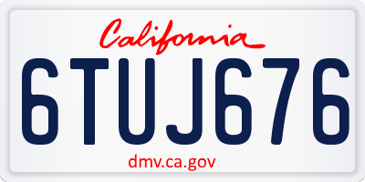 CA license plate 6TUJ676