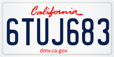 CA license plate 6TUJ683