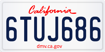 CA license plate 6TUJ686