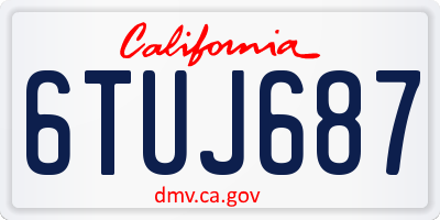 CA license plate 6TUJ687