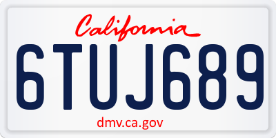 CA license plate 6TUJ689