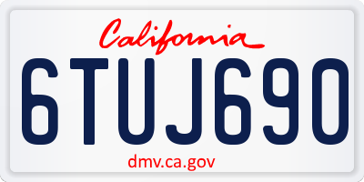 CA license plate 6TUJ690