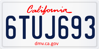 CA license plate 6TUJ693
