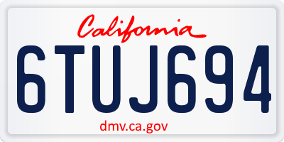 CA license plate 6TUJ694