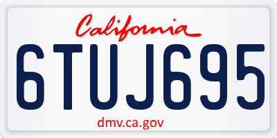 CA license plate 6TUJ695
