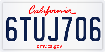 CA license plate 6TUJ706