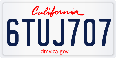 CA license plate 6TUJ707