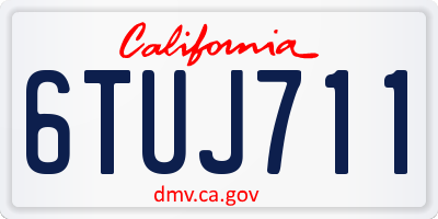 CA license plate 6TUJ711
