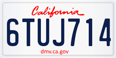 CA license plate 6TUJ714