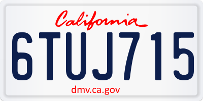 CA license plate 6TUJ715