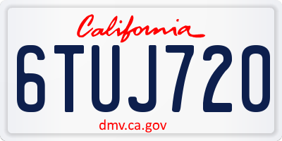 CA license plate 6TUJ720