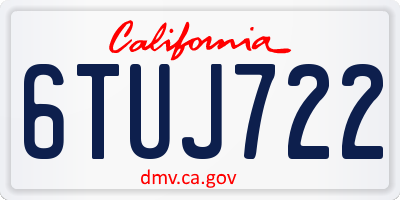 CA license plate 6TUJ722
