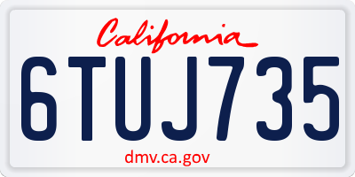 CA license plate 6TUJ735