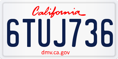 CA license plate 6TUJ736
