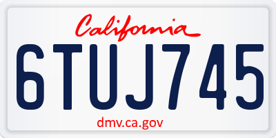 CA license plate 6TUJ745