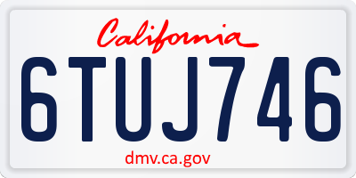 CA license plate 6TUJ746