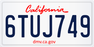 CA license plate 6TUJ749