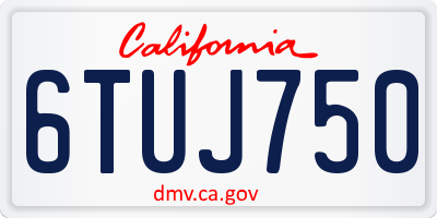 CA license plate 6TUJ750