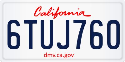 CA license plate 6TUJ760