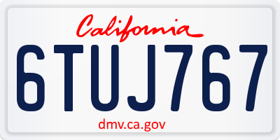 CA license plate 6TUJ767