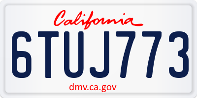 CA license plate 6TUJ773