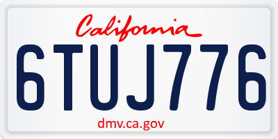 CA license plate 6TUJ776
