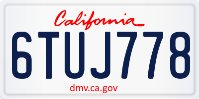 CA license plate 6TUJ778