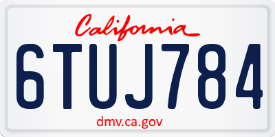 CA license plate 6TUJ784