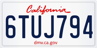 CA license plate 6TUJ794