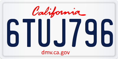 CA license plate 6TUJ796