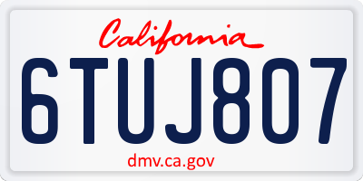 CA license plate 6TUJ807