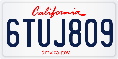 CA license plate 6TUJ809