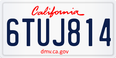 CA license plate 6TUJ814