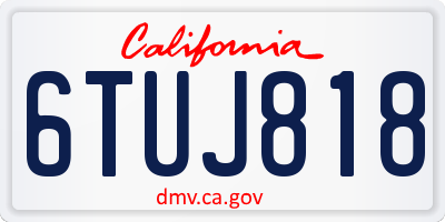 CA license plate 6TUJ818