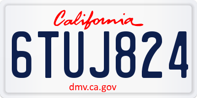 CA license plate 6TUJ824