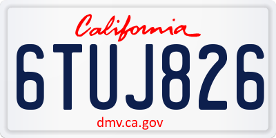 CA license plate 6TUJ826