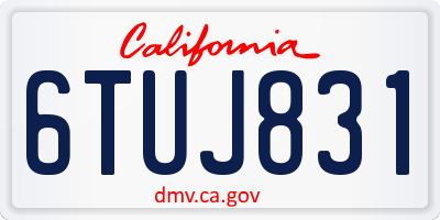 CA license plate 6TUJ831